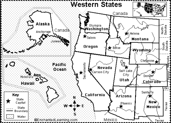 Western United States Map